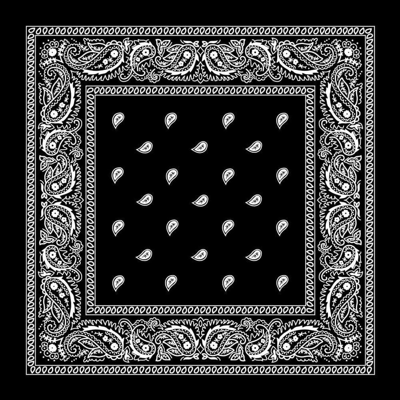 Bandana - Black Paisley Bandana