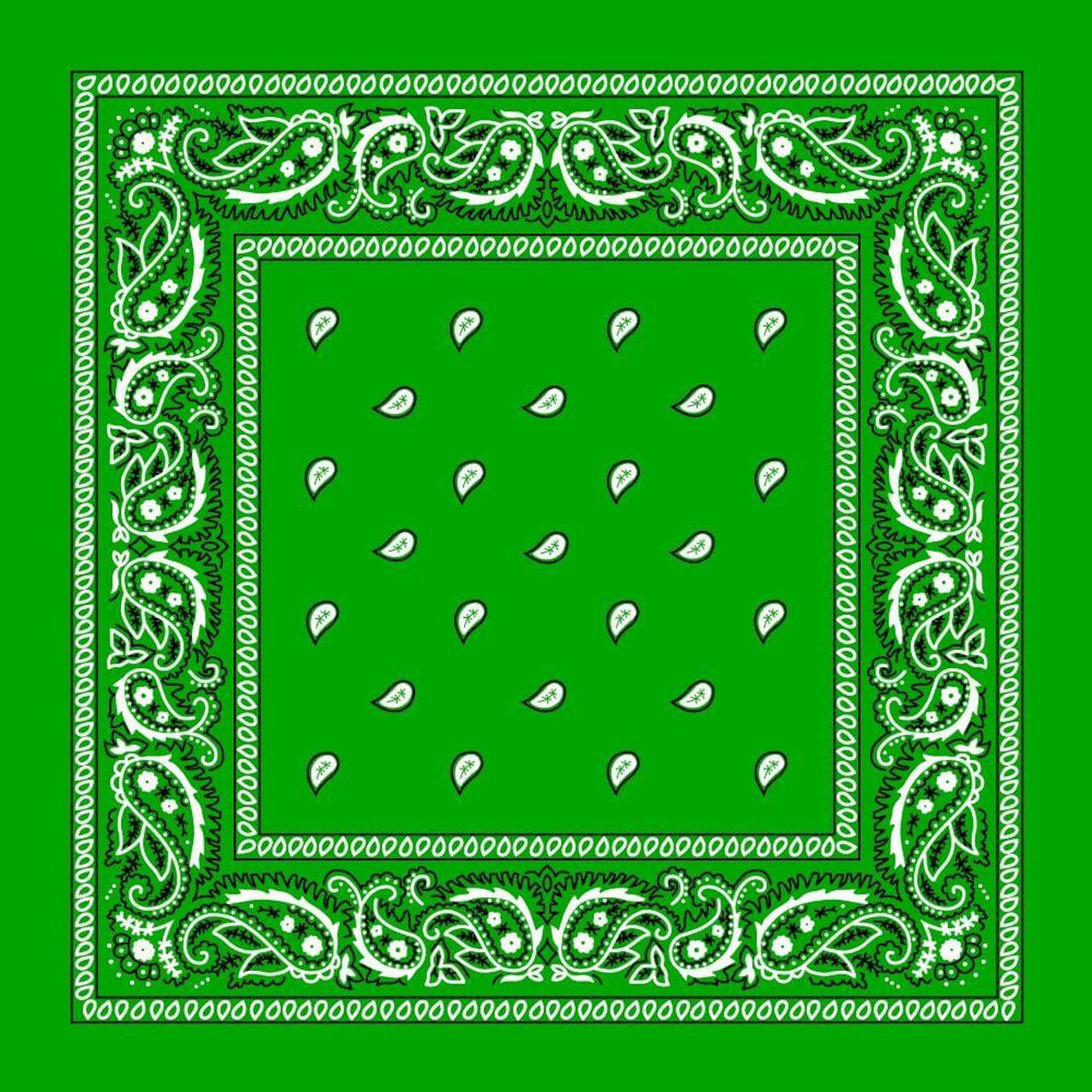 Bandana - Dark Green Paisley Bandana