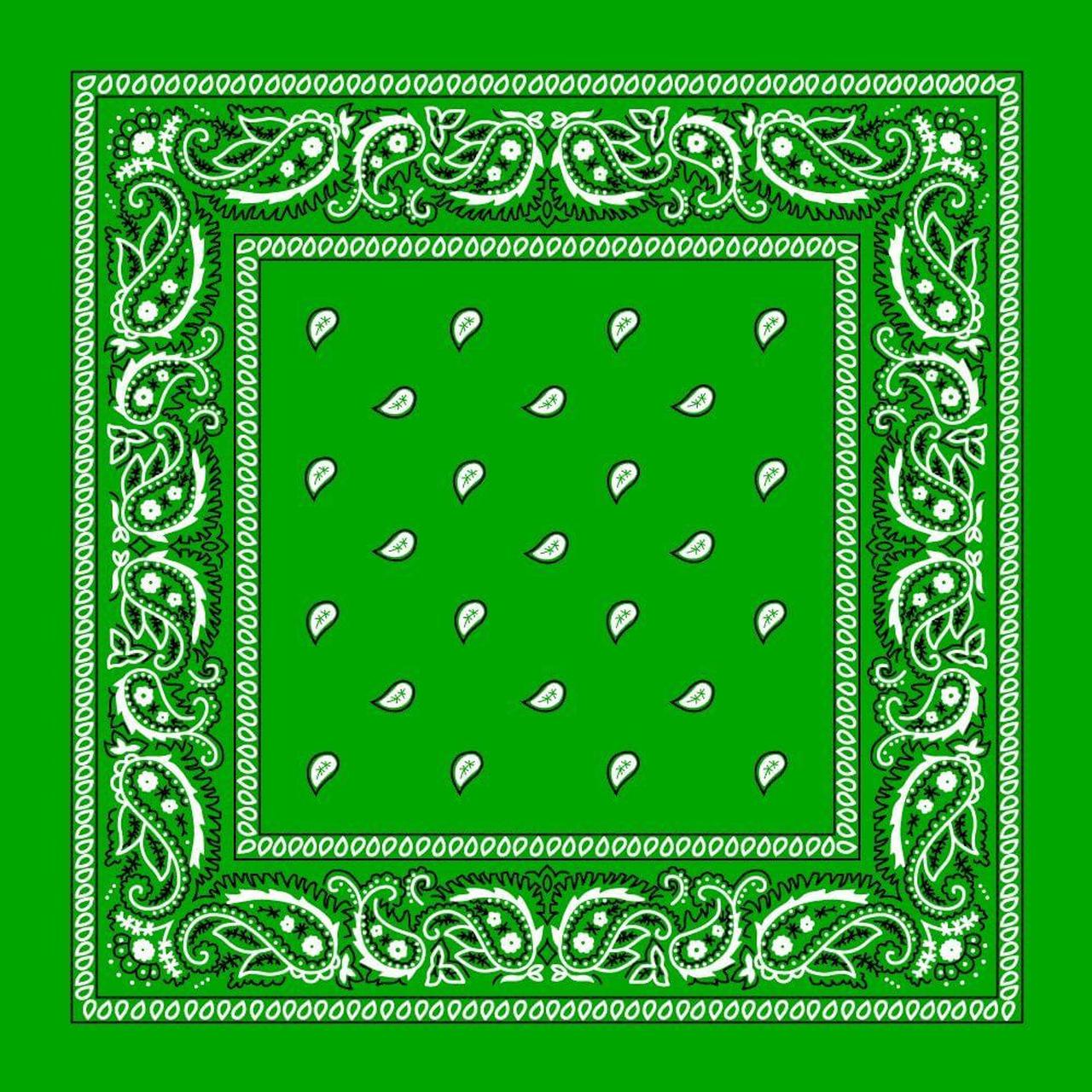 Bandana - Dark Green Paisley Bandana