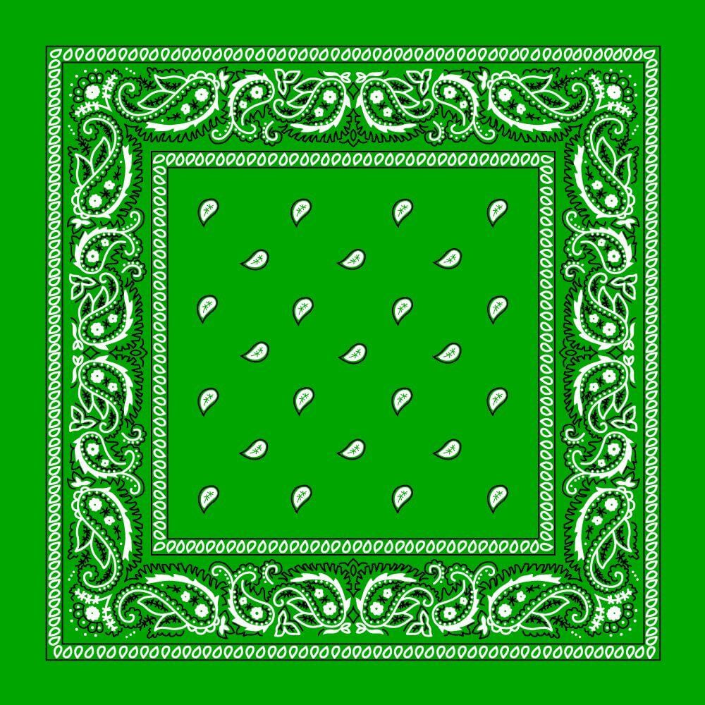 Bandana - Dark Green Paisley Bandana