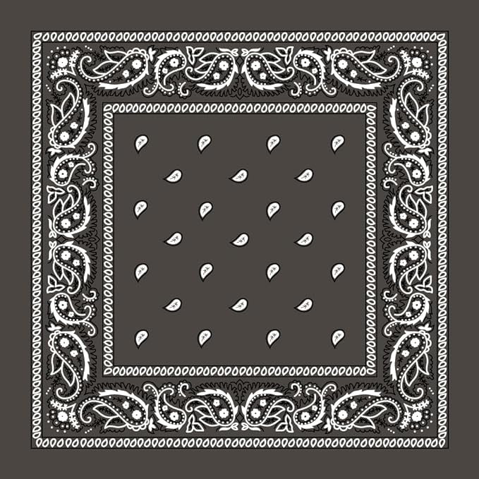 Bandana - Dark Grey Paisley Bandana