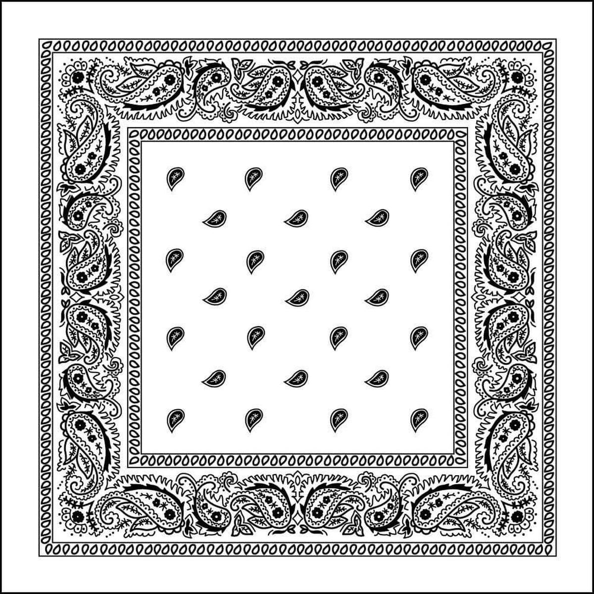 Bandana - White Paisley Bandana