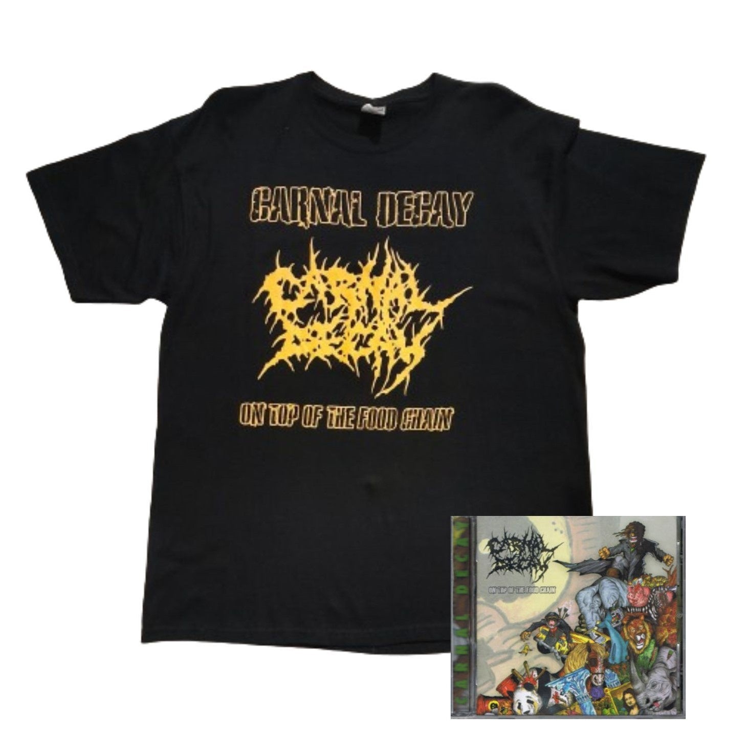 Carnal Decay - On Top Of The Food Chain T-shirt And CD Artist Collection