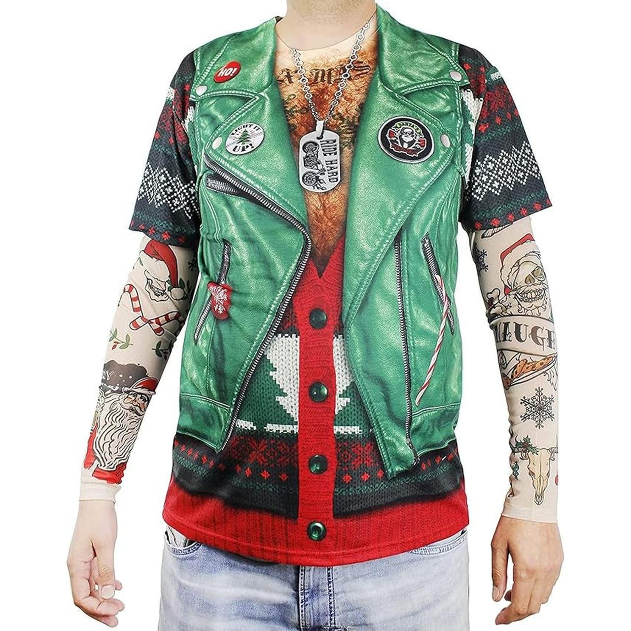 Christmas - Biker with Tattoo Long Sleeve T-shirt