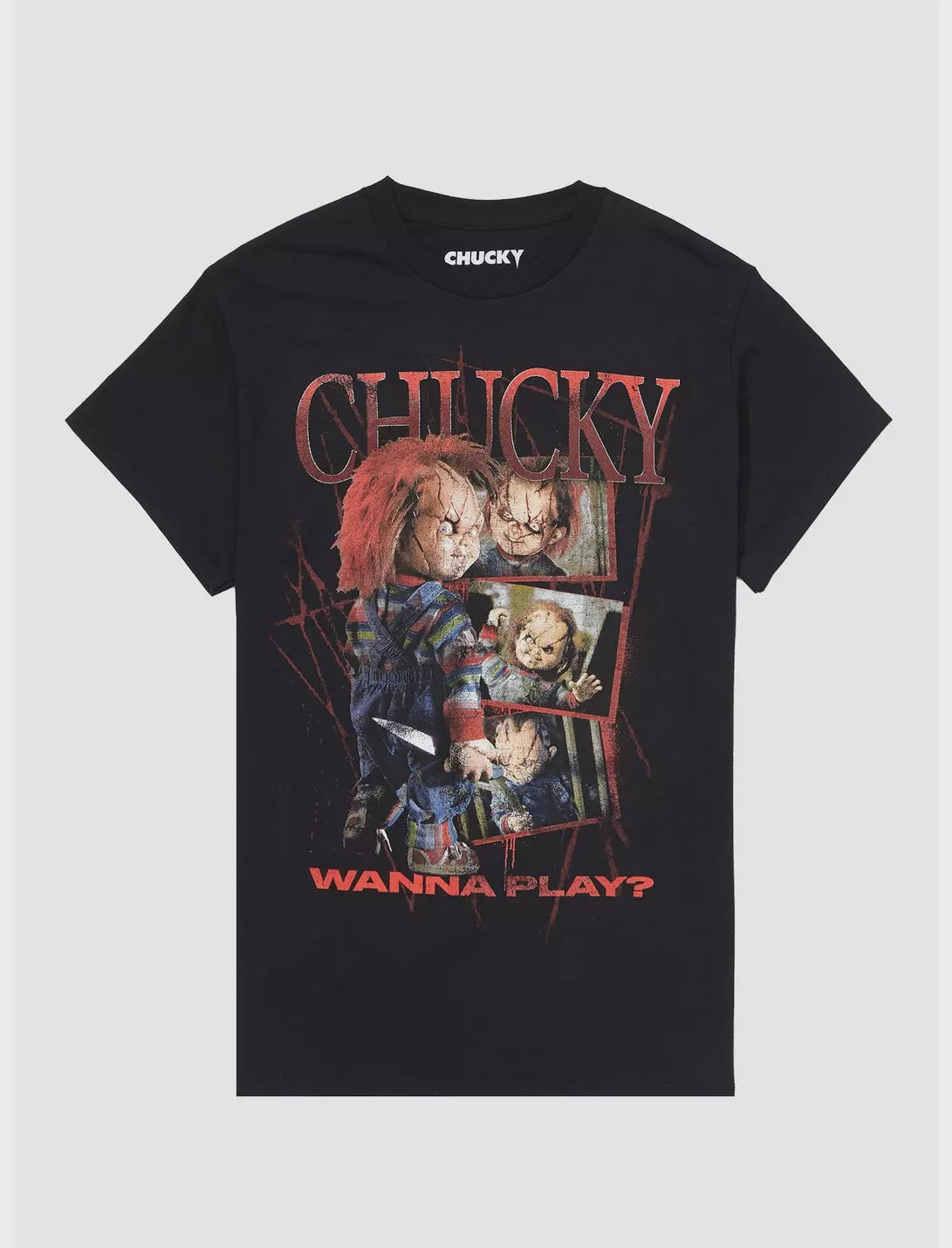 Chucky - Wanna Play Panel Boyfriend T-shirt