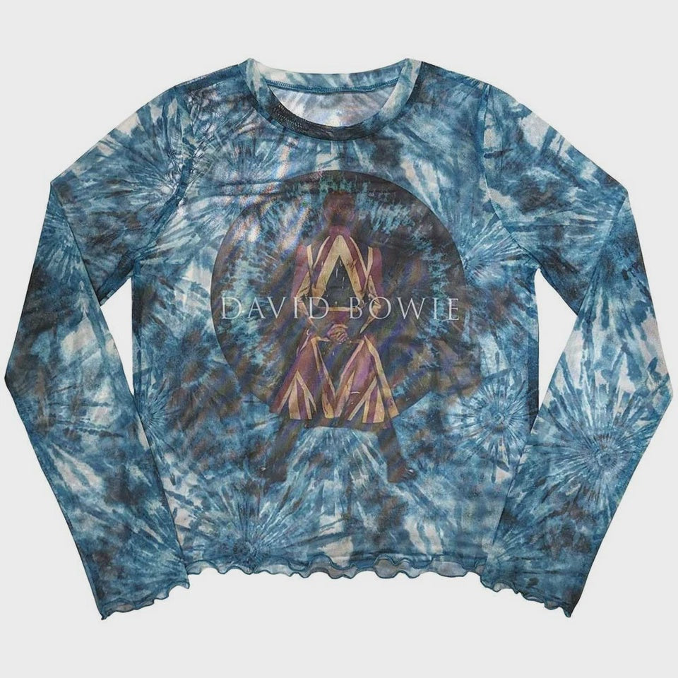 David Bowie - Live Long Sleeve Mesh Crop Top T-shirt