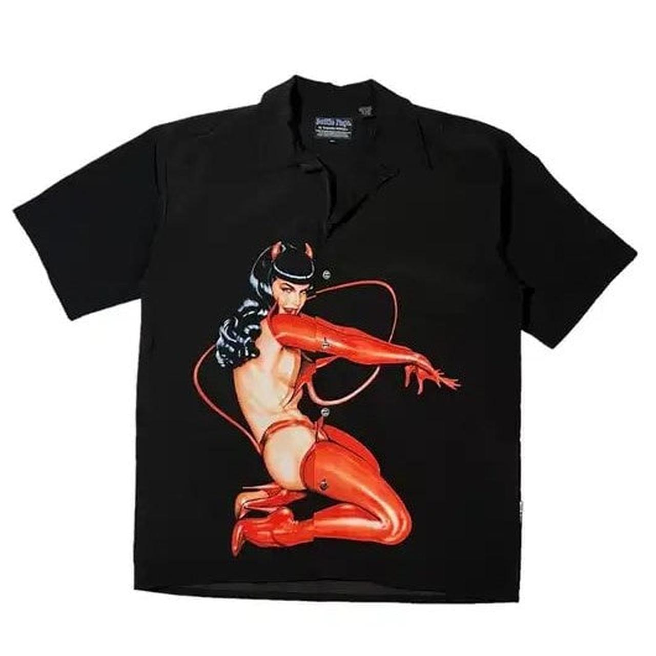 Dragonfly - Bettie Page Devil Button Up Shirt