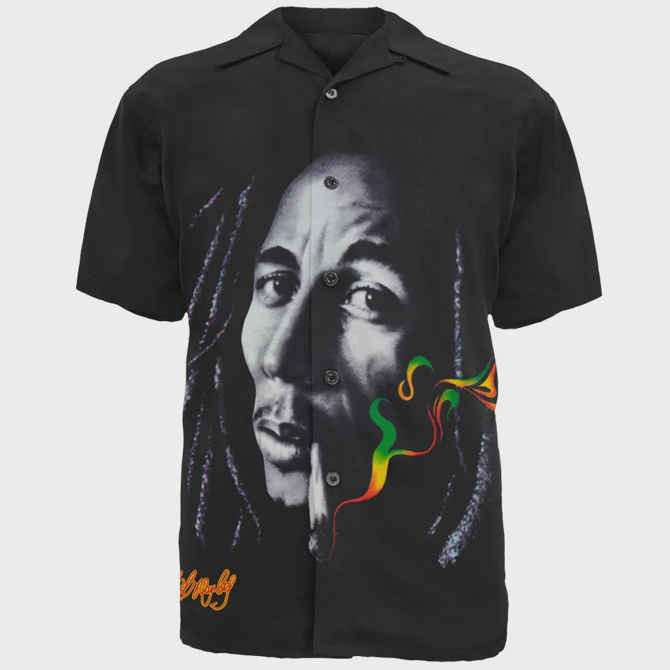 Dragonfly - Bob Marley Rasta Colours Button Up Shirt