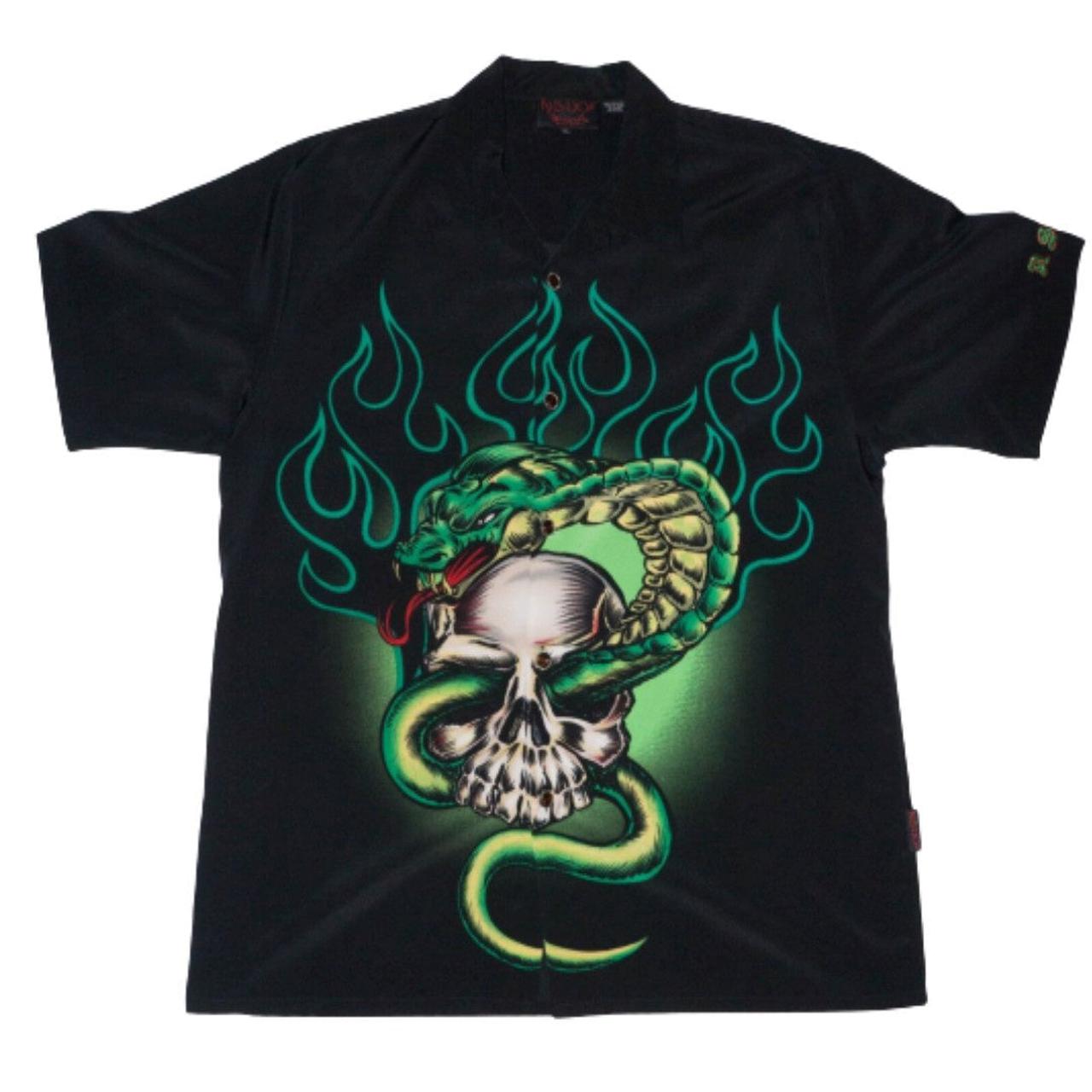Dragonfly - Nikki Sixx Skull and Snake Button Up Shirt