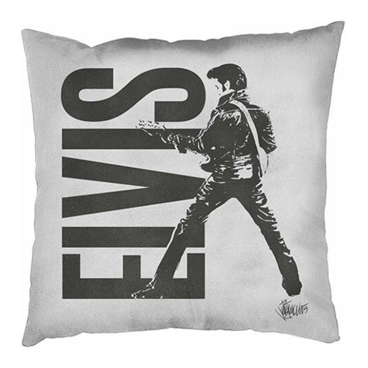 Elvis Presley - Monochrome Guitar Cushion Throw Pillow