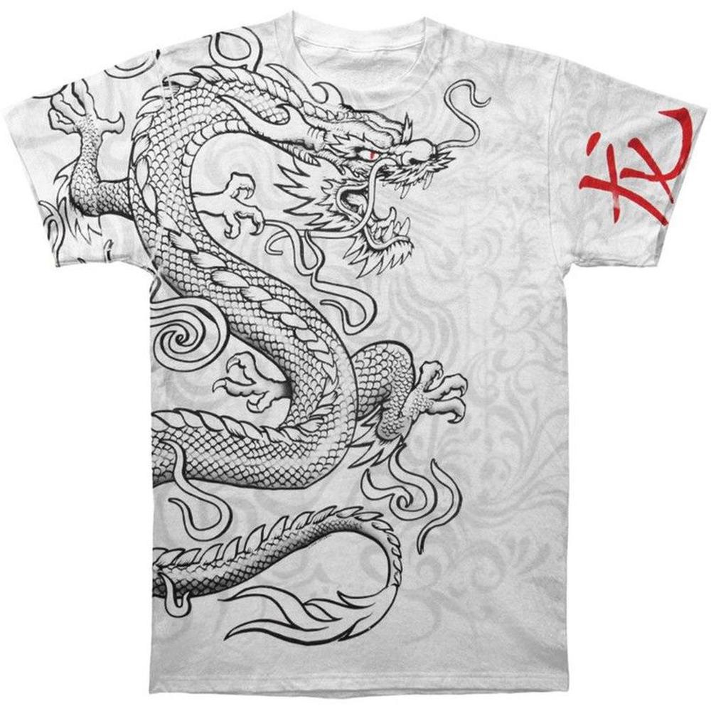 Fantasy - Asian Art White Dragon T-shirt
