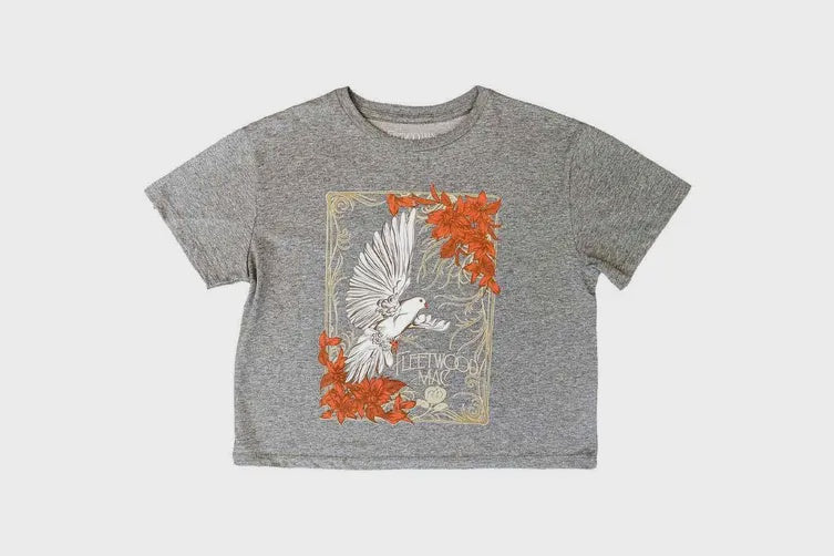 Fleetwood Mac - Dove Crop Grey T-shirt