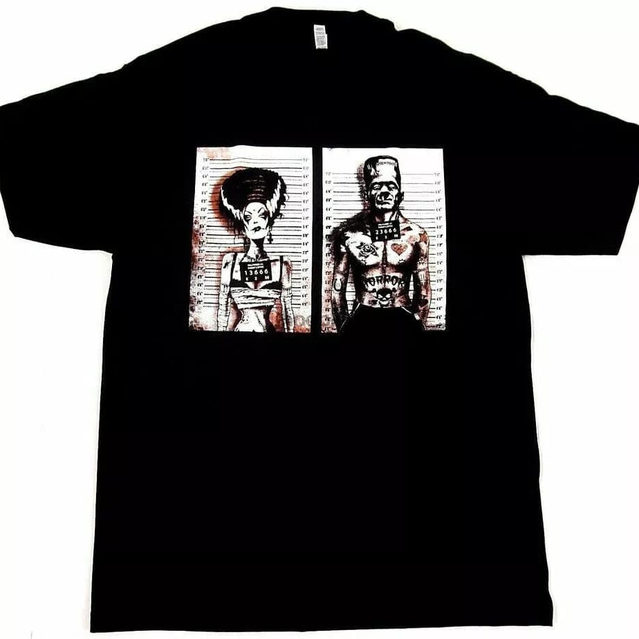 Frankenstein - Frankenstein & Bride Mugshots T-shirt