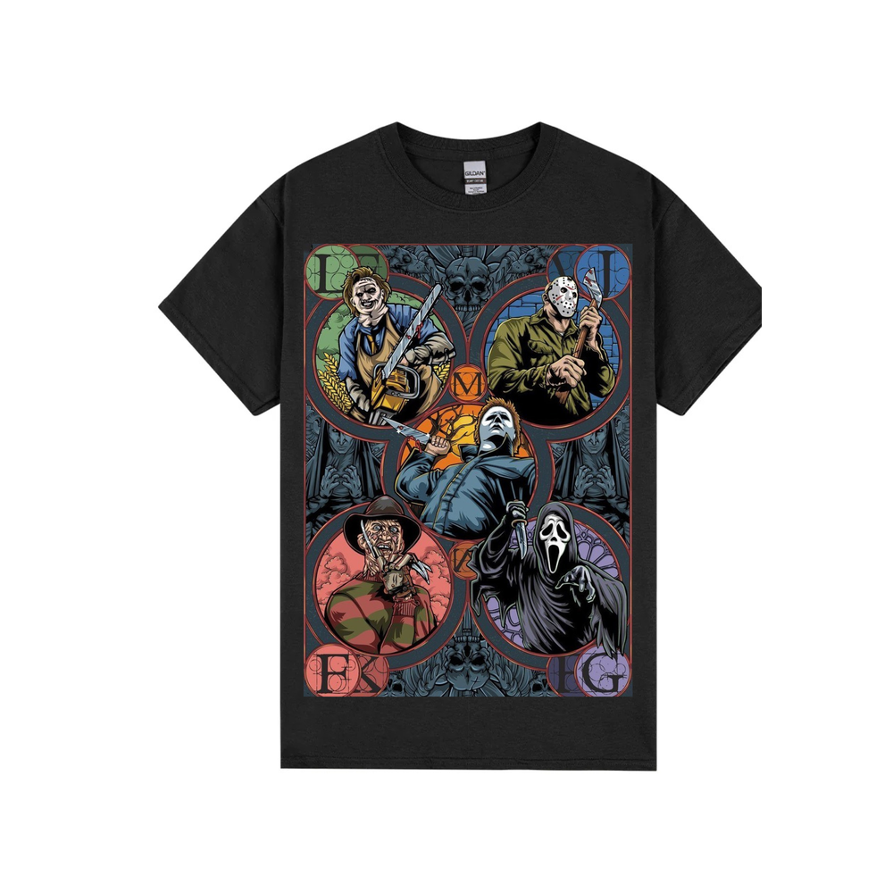 Horror Characters - Stained Glass T-shirt
