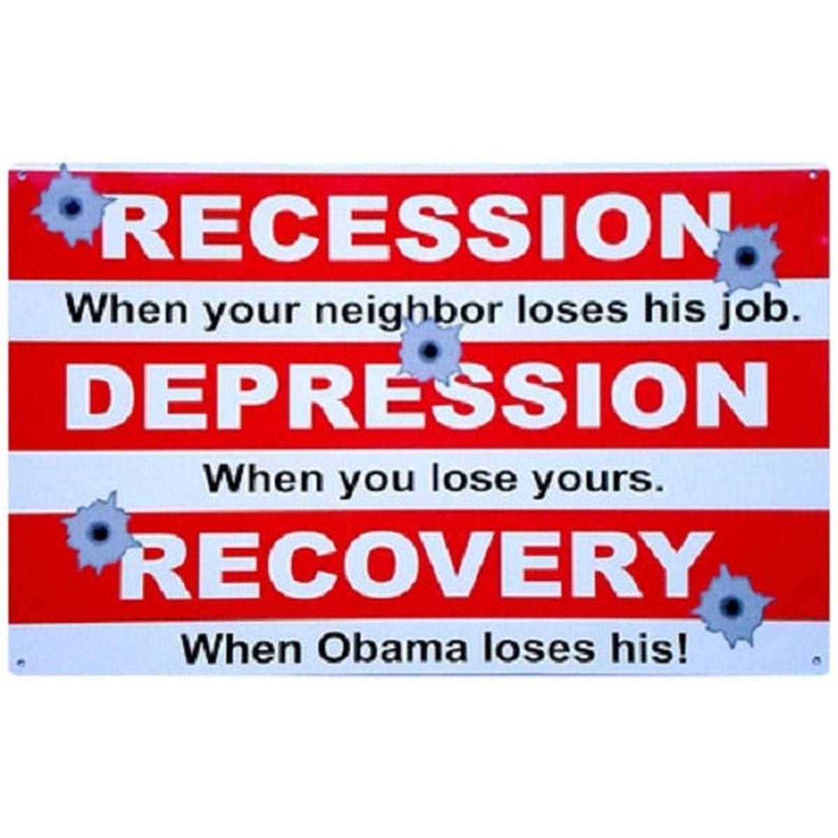 Humour - Recession Depression Recovery Obama Billboard