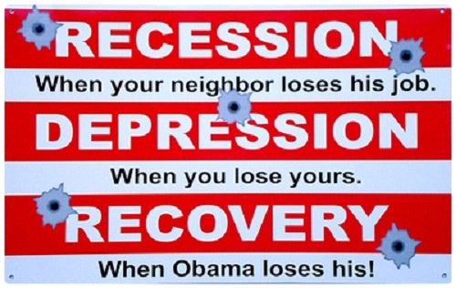 Humour - Recession Depression Recovery Obama Billboard