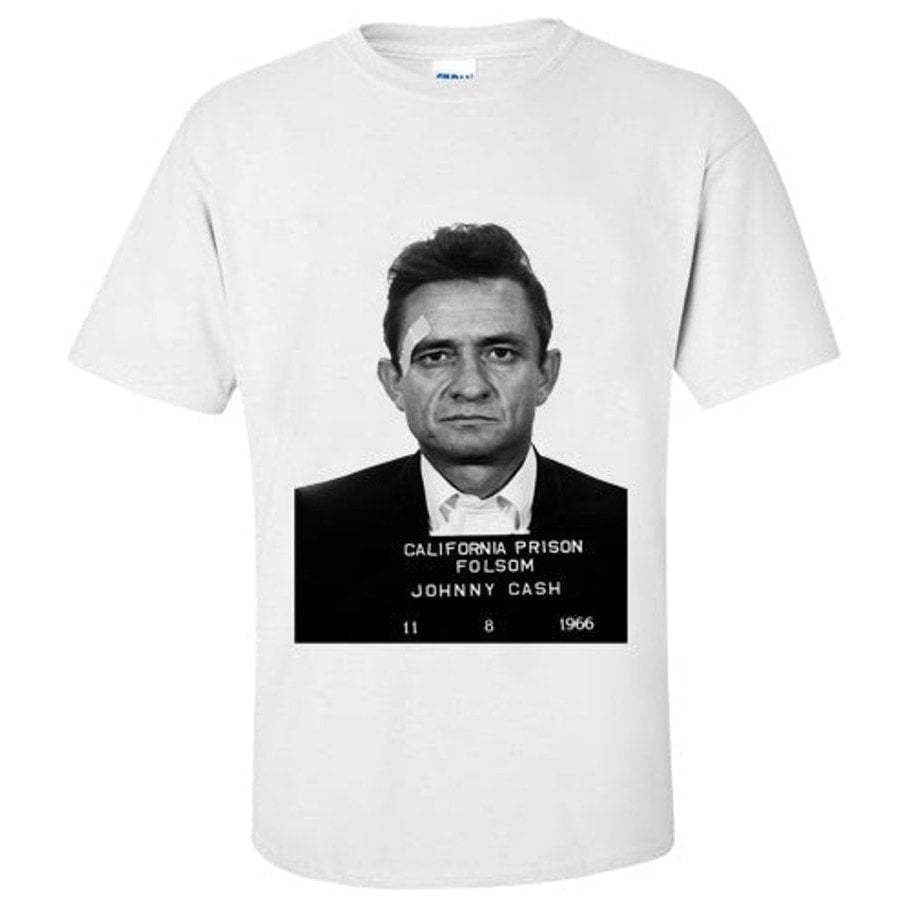 Johnny Cash - Mug Shot White T-shirt