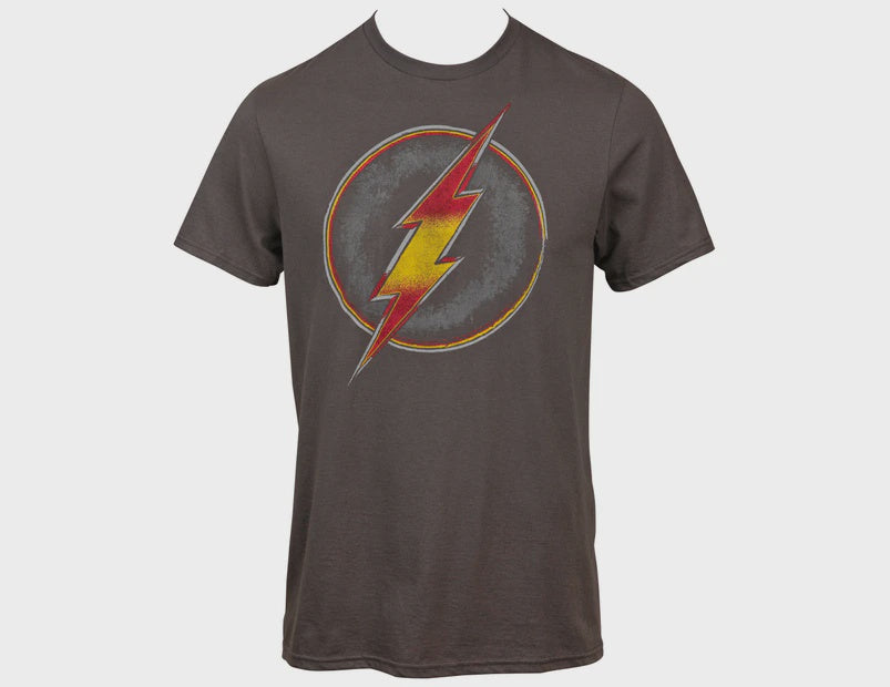 The Flash - Distressed Red and Yellow Logo T-shirt