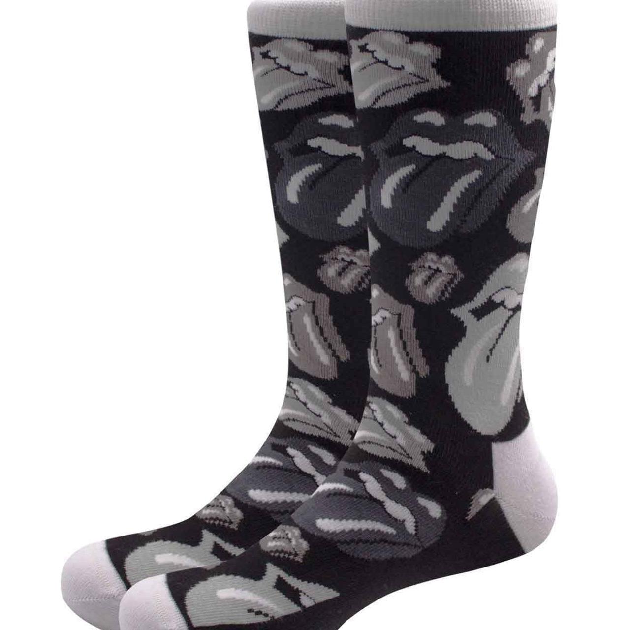 The Rolling Stones - Lips Black/White Socks