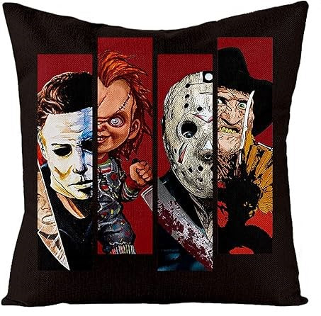 The Slashers - Jason, Myers, Chucky And Kruger Cushion Throw Pillow