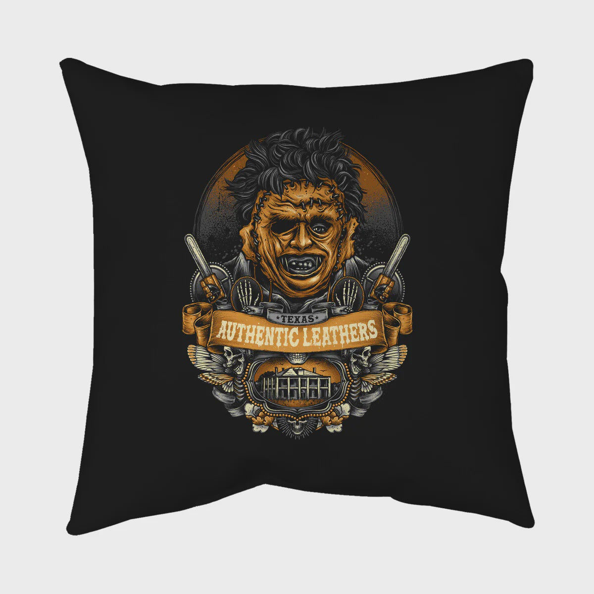 The Texas Chainsaw Massacre - Texas Authentic Leather Cushion Throw Pillow