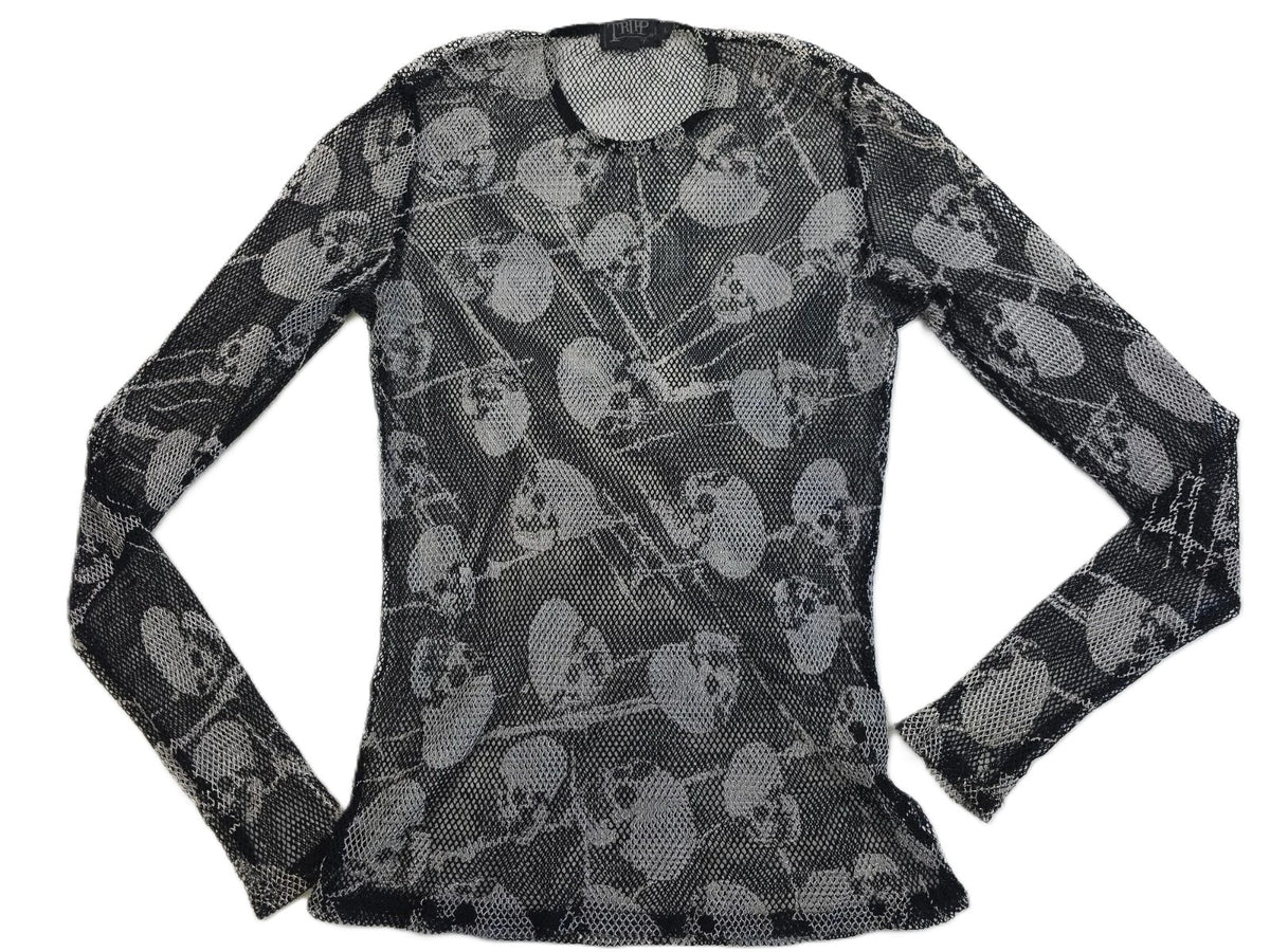 Tripp NYC - Skull And Crossbones Mesh T-shirt