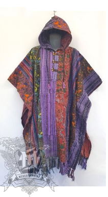 Woven Poncho - Patched And Mushrooms