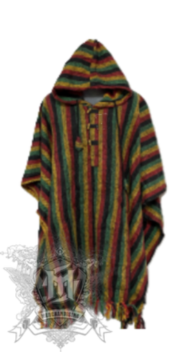 Woven Poncho - Rastafari