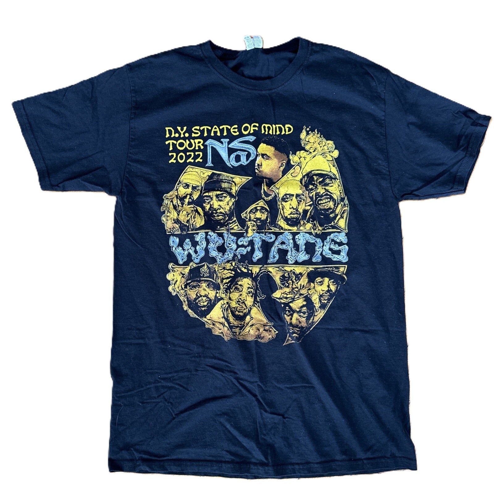 Wu-Tang Clan and Nas - N.Y. State of Mind Tour 2022 T-shirt.